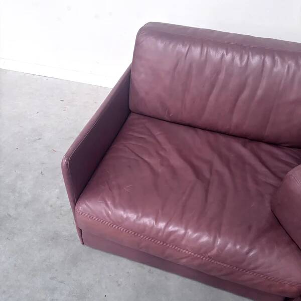 Brown leather modular sofa by De Sede; DS76, 1970s (straight)