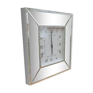 horloge murale miroir