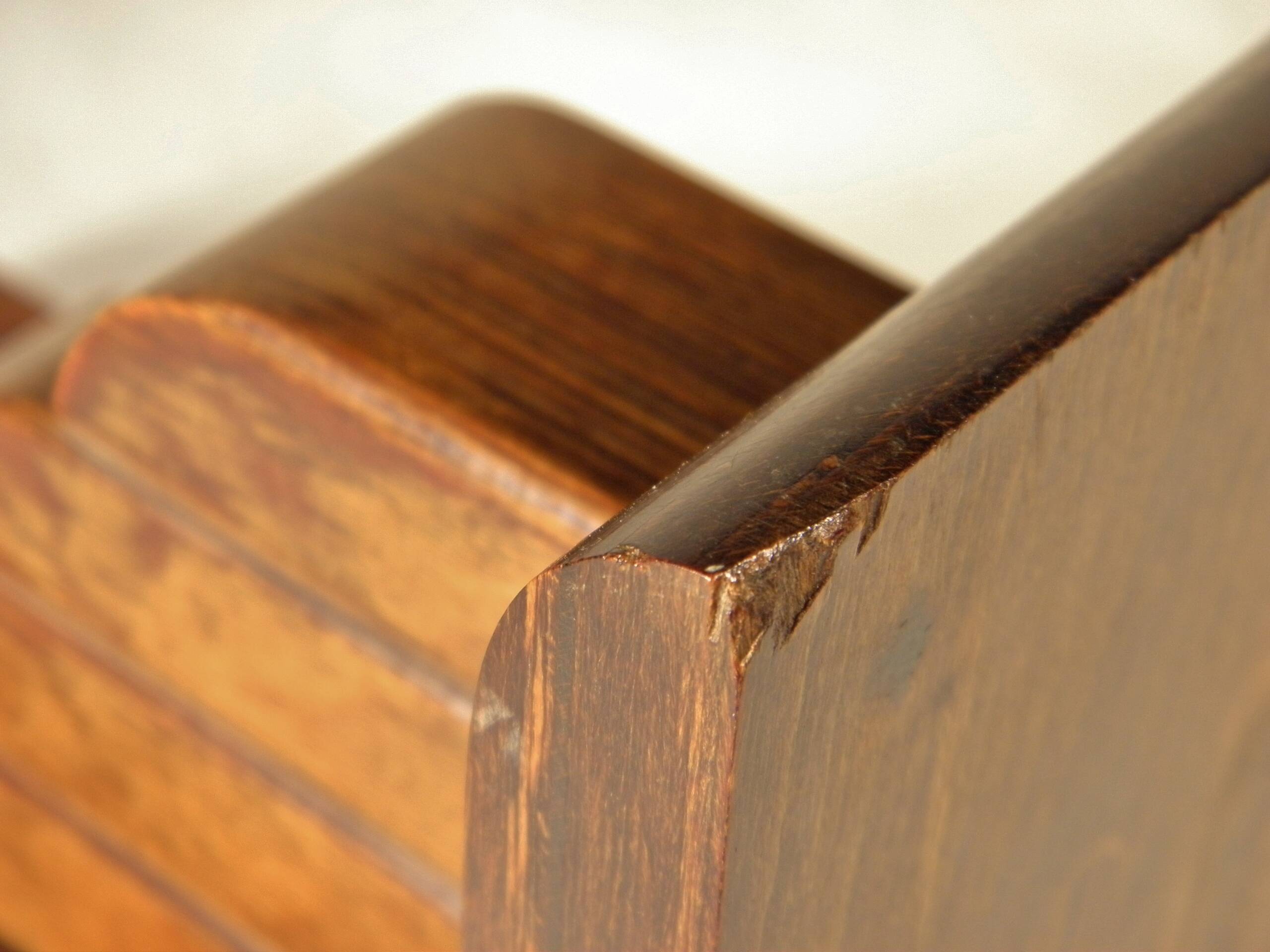 Art Deco bookend in exotic wood