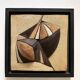Abstract artist wall sculpture in sandstone. Denmark, 1980s.