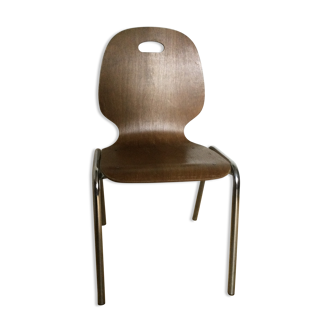 Vintage chair wood and chrome