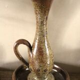 Vintage pyrite cave rat stoneware candlestick