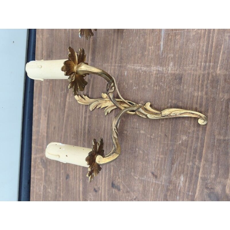 Pair of bronze wall sconces