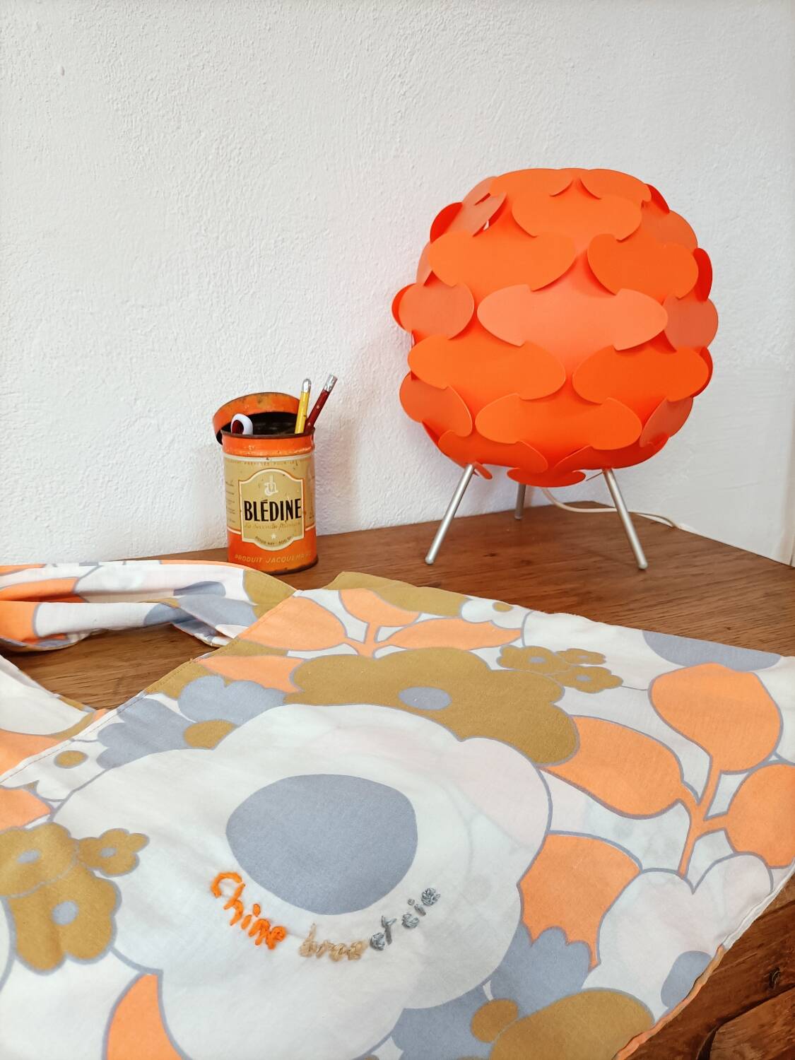 Vintage Ikea orange lamp