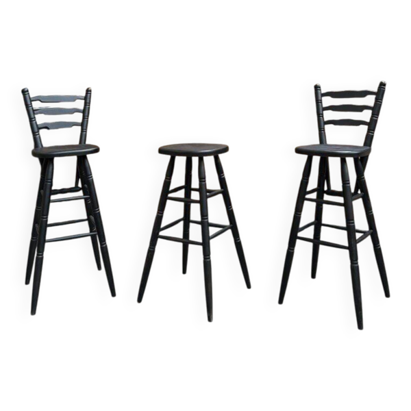Suite de 3 tabourets de bar
