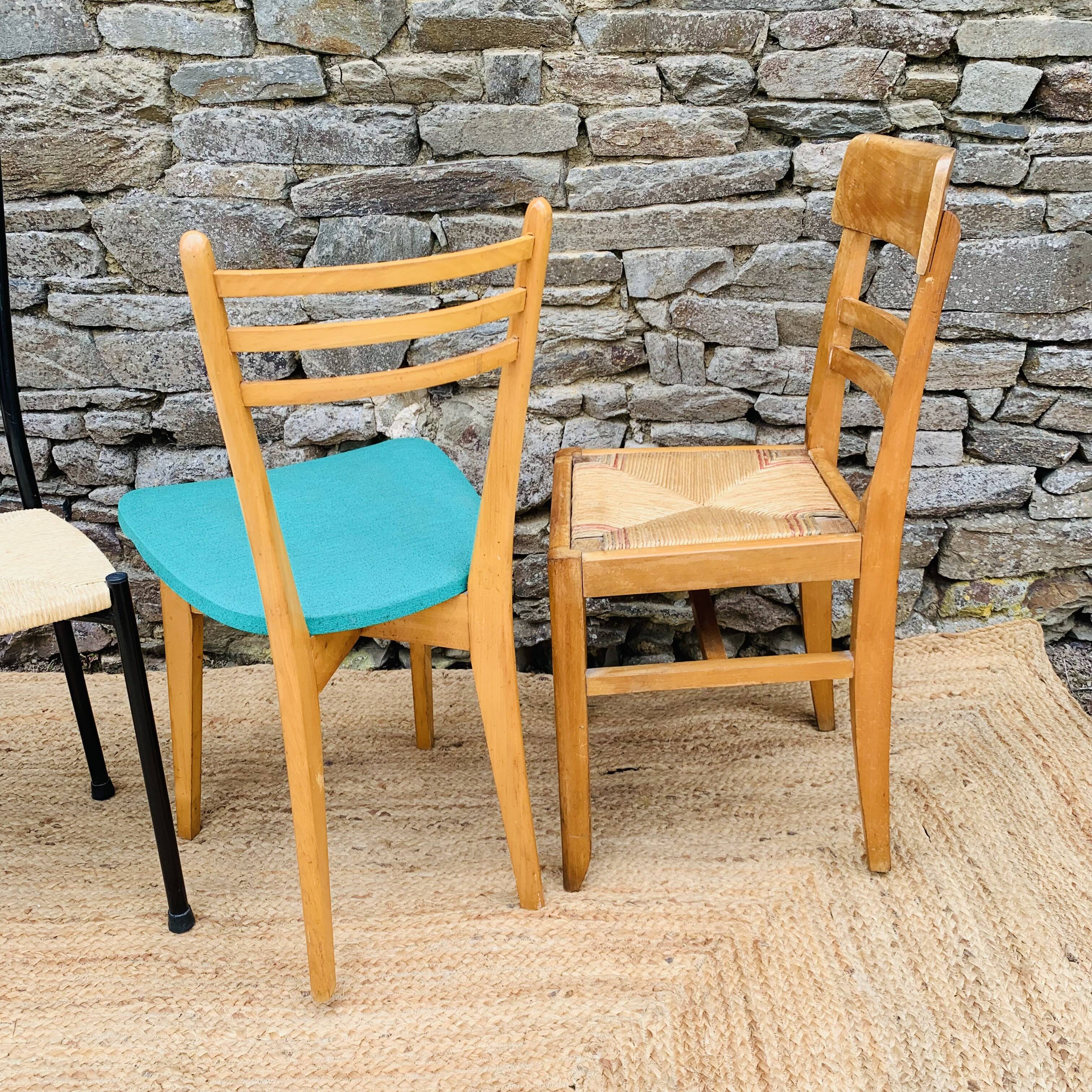Set of 4 mismatched chairs