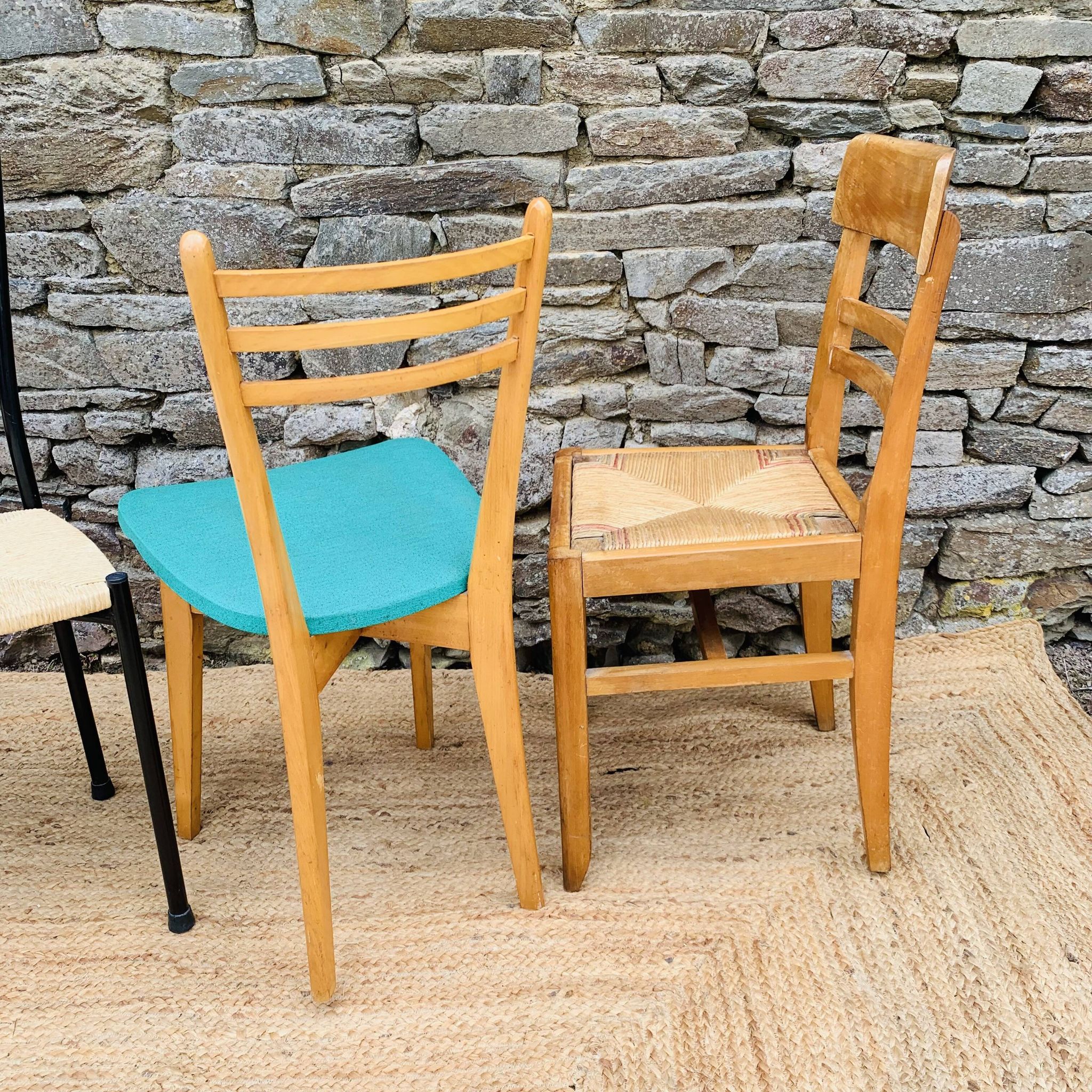 Set of 4 mismatched chairs