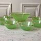 Set of 8 small bowls and a green granita bowl 60s-70s