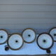 Suspension in white opaline, its edge in aged brass