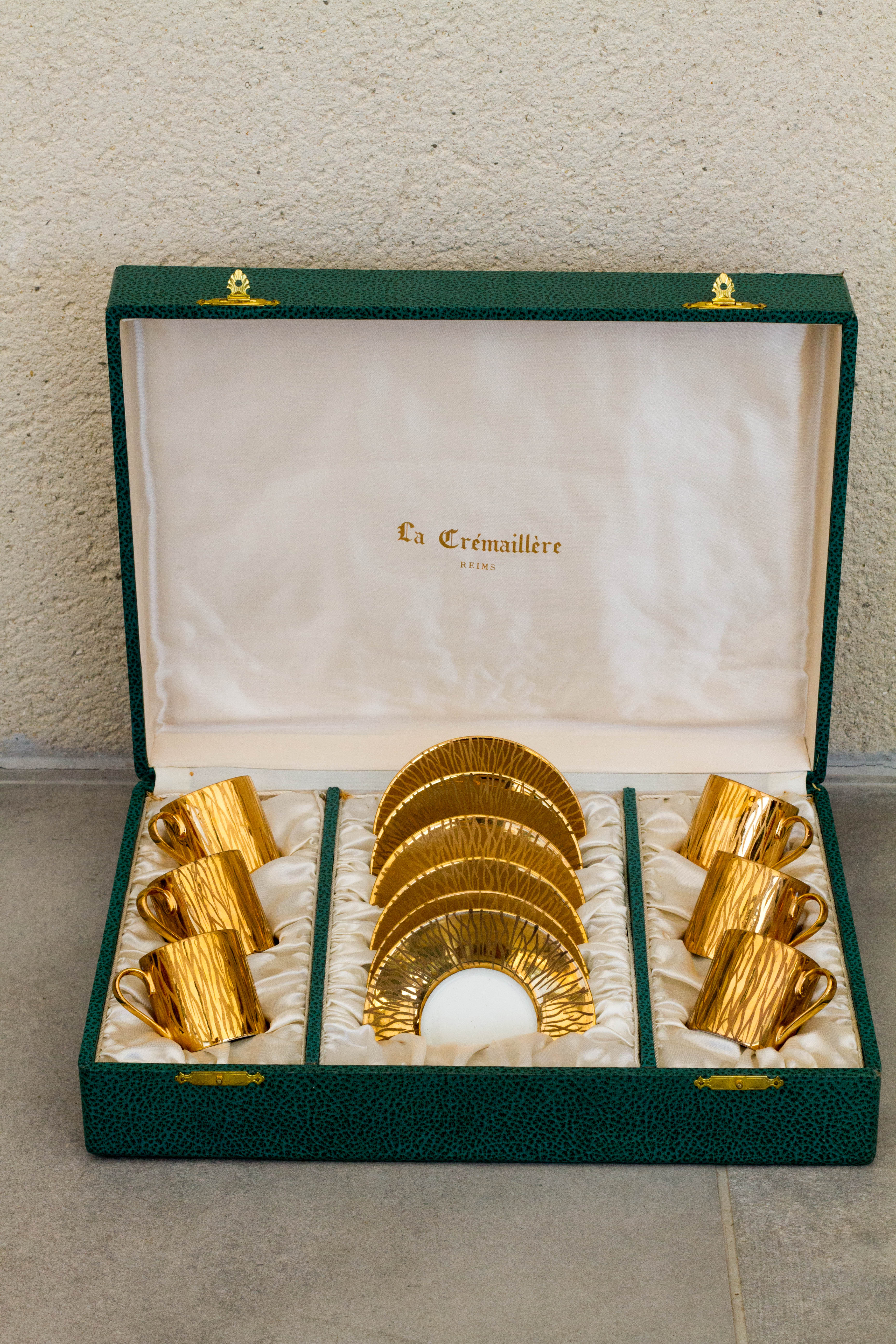 Gold plated tea/coffee cup and saucer set