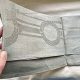 Old embroidered table centre Grey Green 55x111 cm