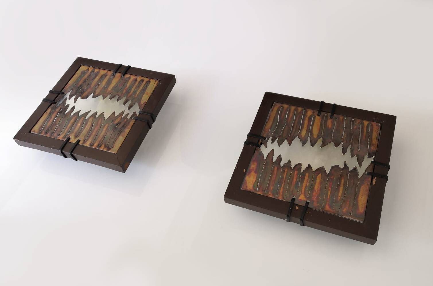 Paire d'appliques murales brutalistes de Ravi Sing pour Lightworks, années 1980