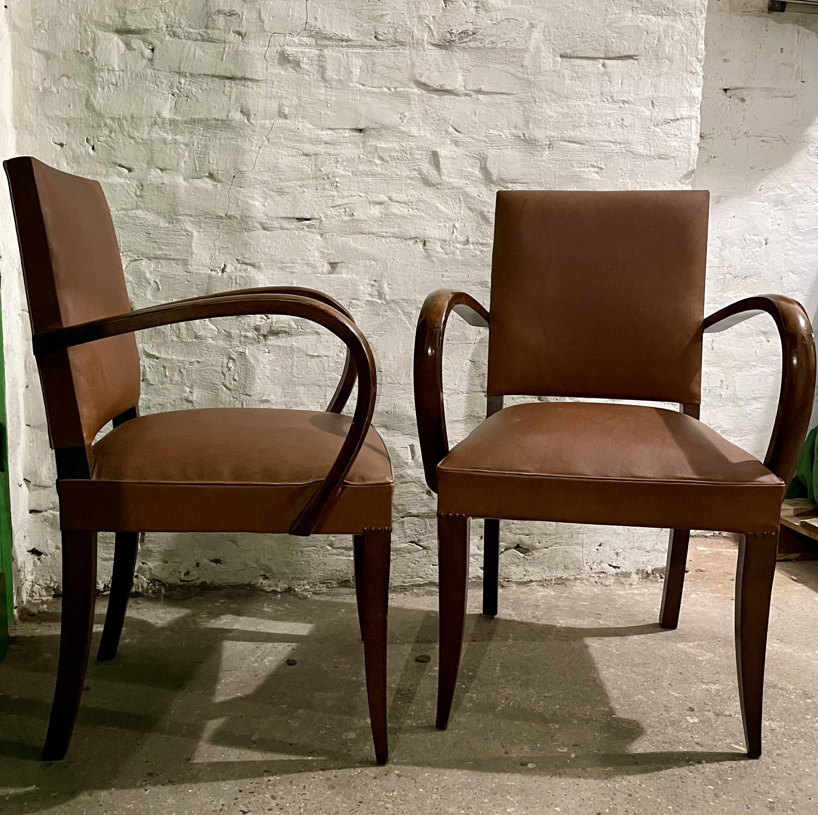 Vintage 1960s bridge chair pair