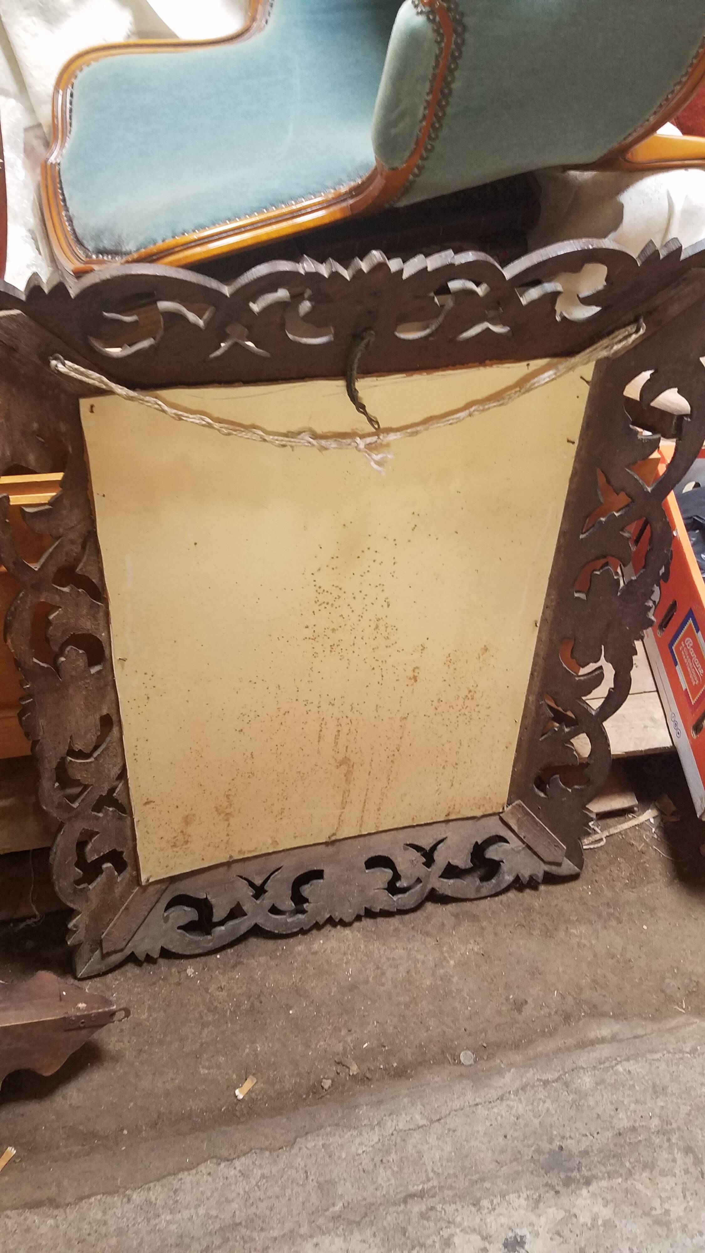 Mirror bevelled wooden frame - 93x75cm