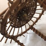Cage shape wall lamp rattan material