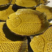 Vintage bouillabaisse service in faience, 13 pieces, 1970s.