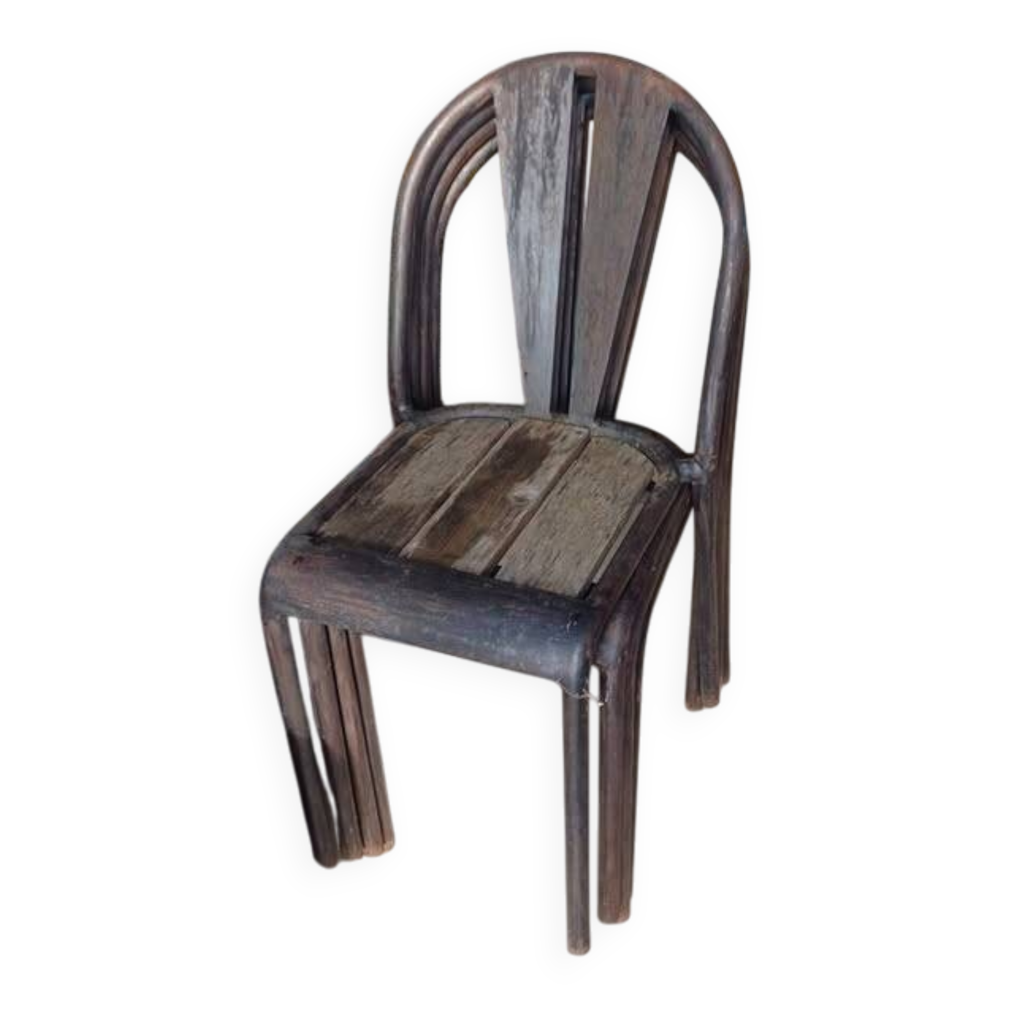 Lot de chaises bistrot vintages empilables