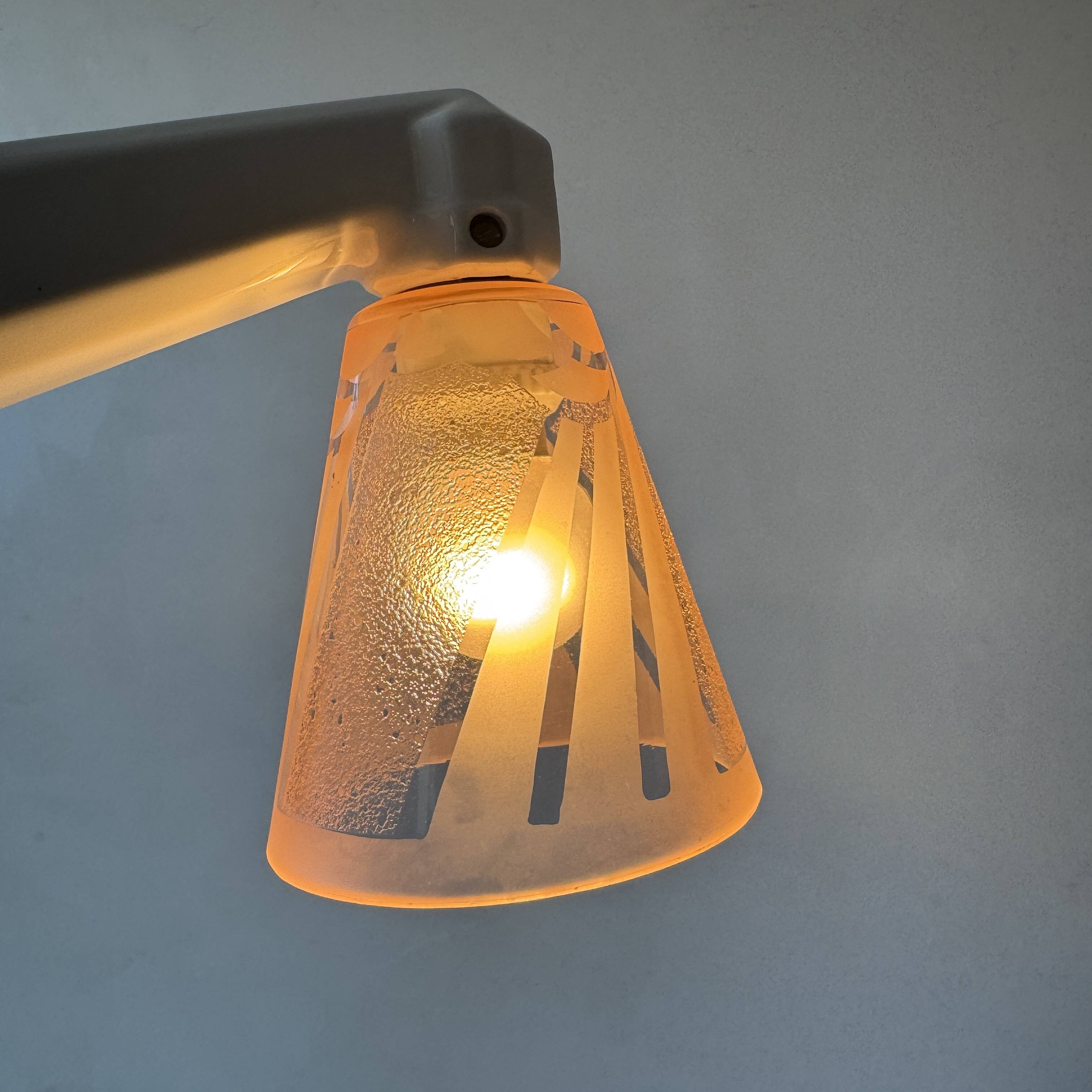 Vintage Art Deco pink glass wall light