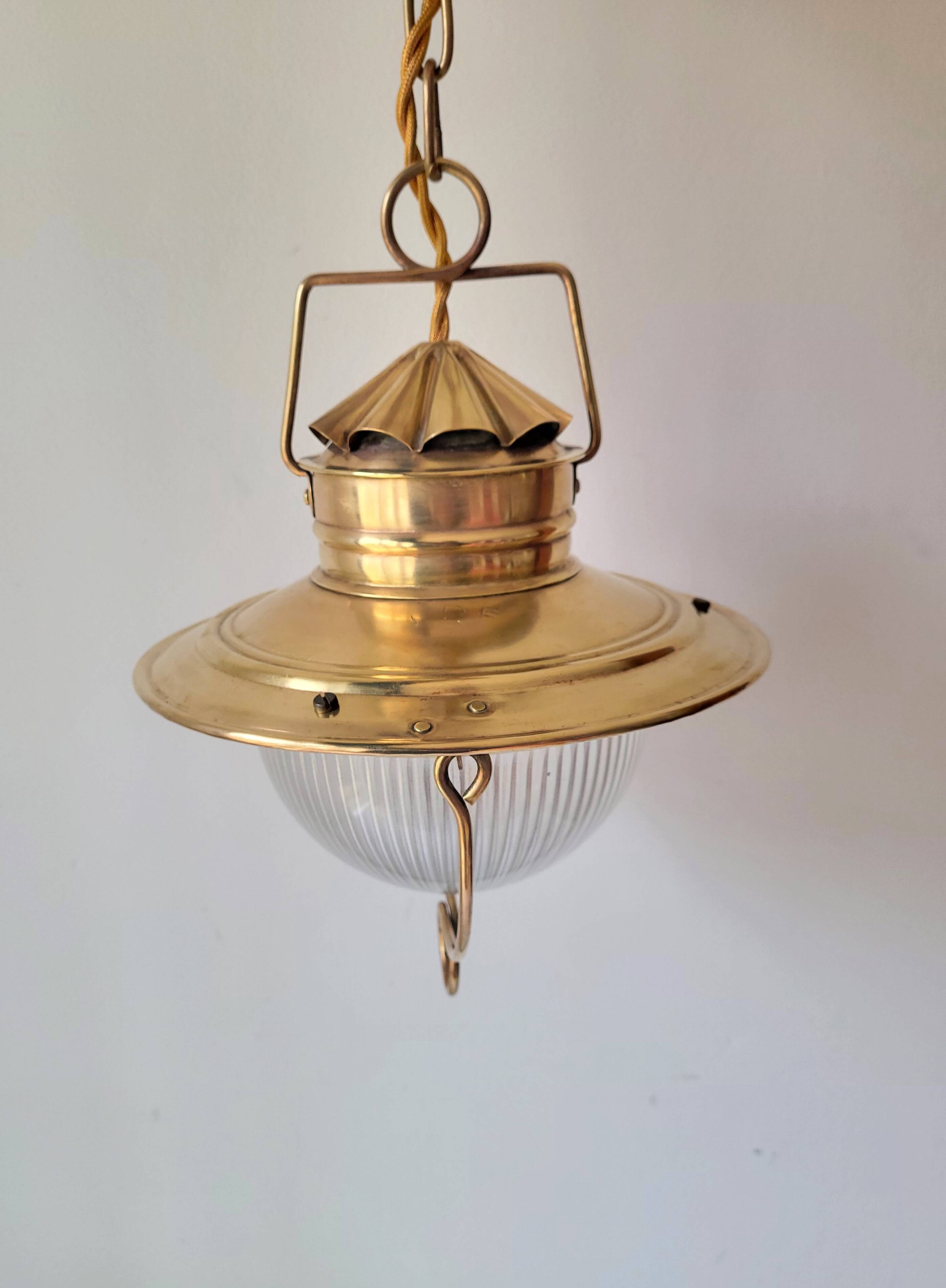Holophane marine wall light in brass