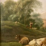 Paire d’huiles sur panneau scènes champêtres Balthazar Paul Ommeganck