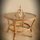 Light rattan lounge table and smoked glass