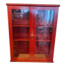 Vitrine 2 porte en bois peint en rouge basque, début XXème