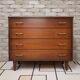 Commode vintage 4 tiroirs en bois – années 60/70