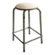 Vintage metal and beech school stool - restored