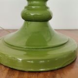 Lampe de table italienne en bois et verre jaune et vert jaune et vert du milieu du siècle