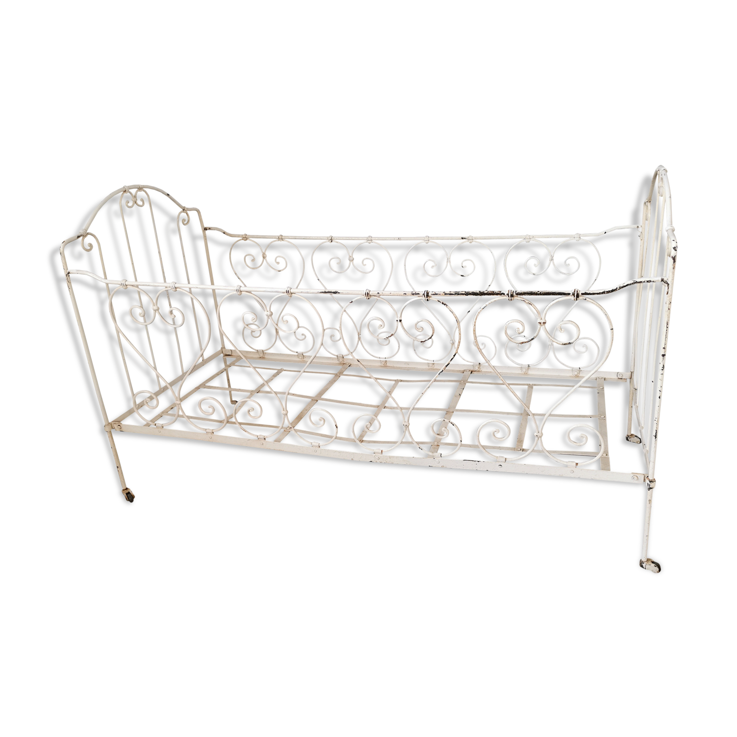 Lit Enfant Ancien En Fer Avec Boules Cuivre Selency