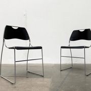 Set of minimalist postmodern stackable chairs, 1980s.