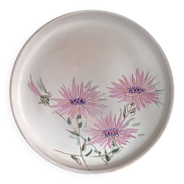 Assiette en céramique aux chardons Marie-Madeleine Jolly 1950