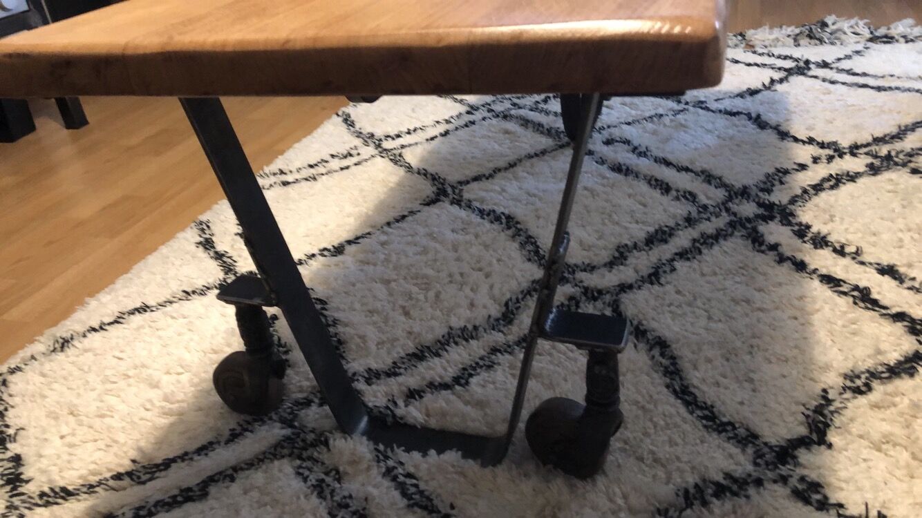 Industrial wood coffee table metal loft oak decoration