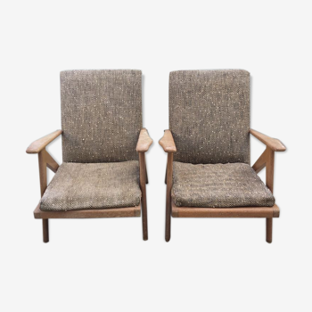 Lot de deux fauteuils années 50