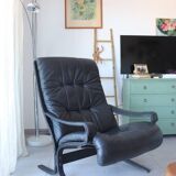 Siesta armchair Westnofa ingmar relling vintage black leather