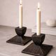 Pair of Swedish carved wooden candlesticks – Steneby H.F. – design bru