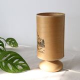 Lampe en grès et bois, années fin 70/début 80