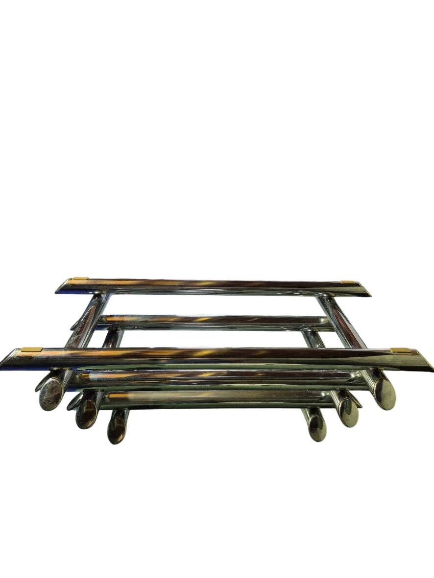 Willy Rizzo table 1970 chrome metal and glass