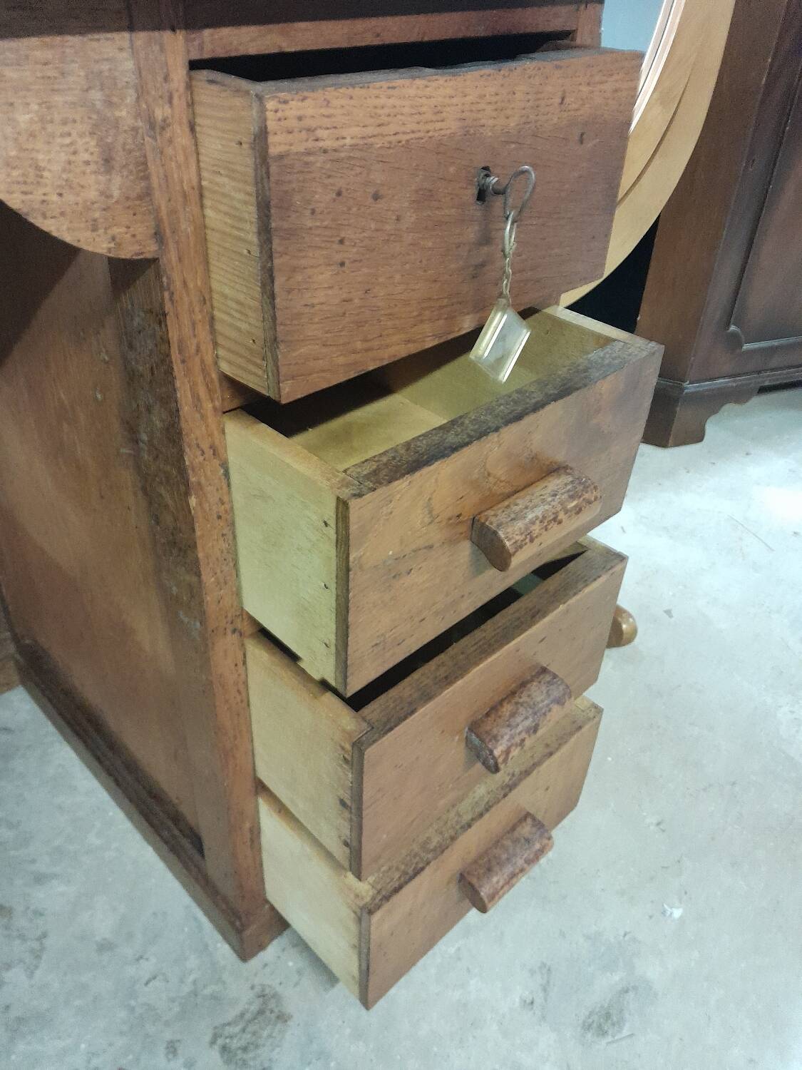 Vintage Oak Desk - René Gabriel Style - Design Reconstruction