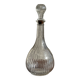 Vintage round-shaped glass carafe with cork stopper H27