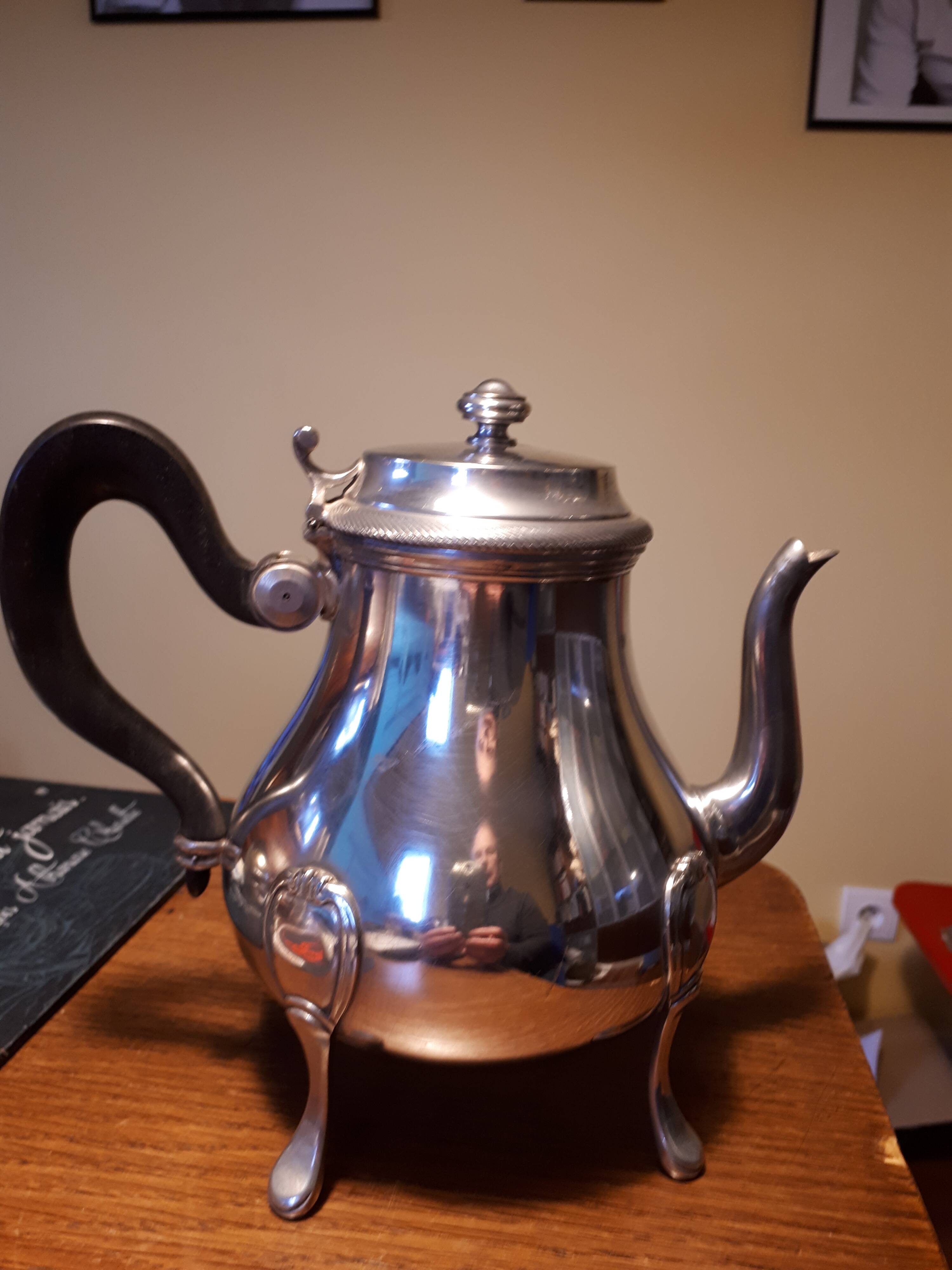 Vintage silver metal teapot
