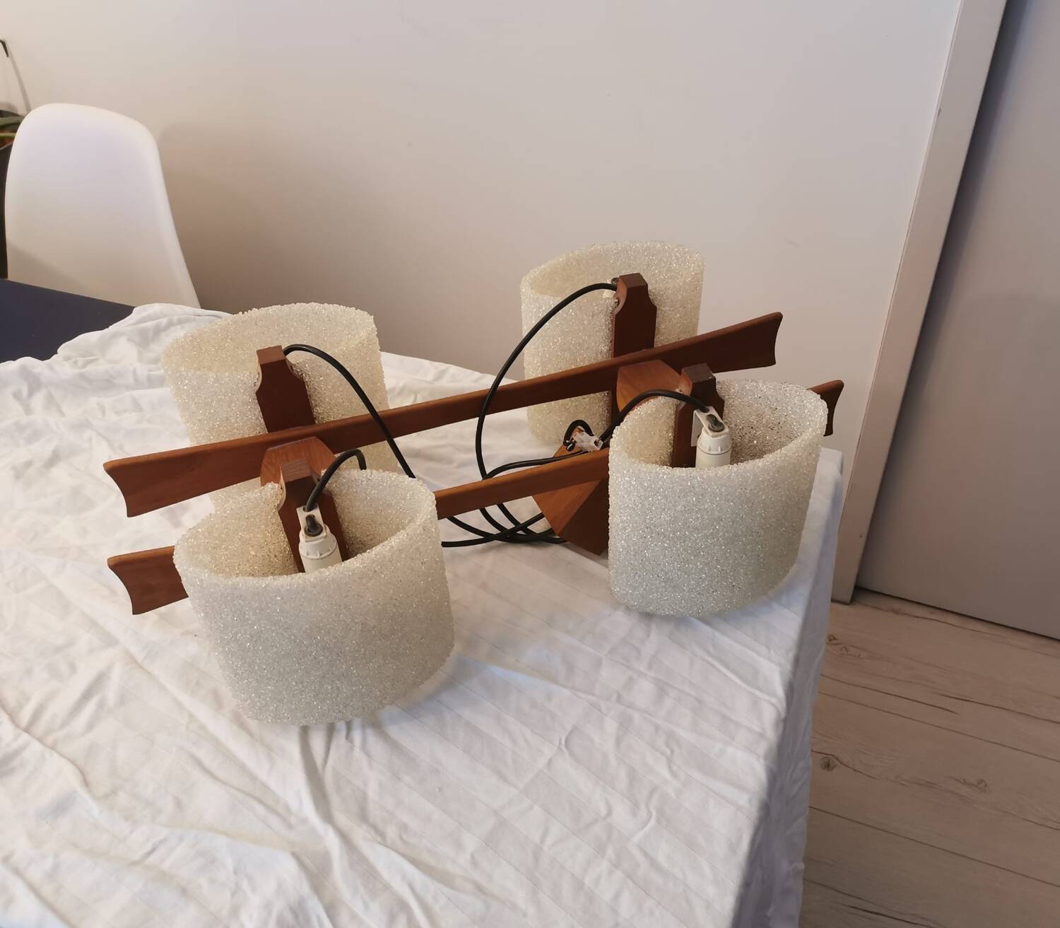 Pair of vintage Scandinavian pendant lights