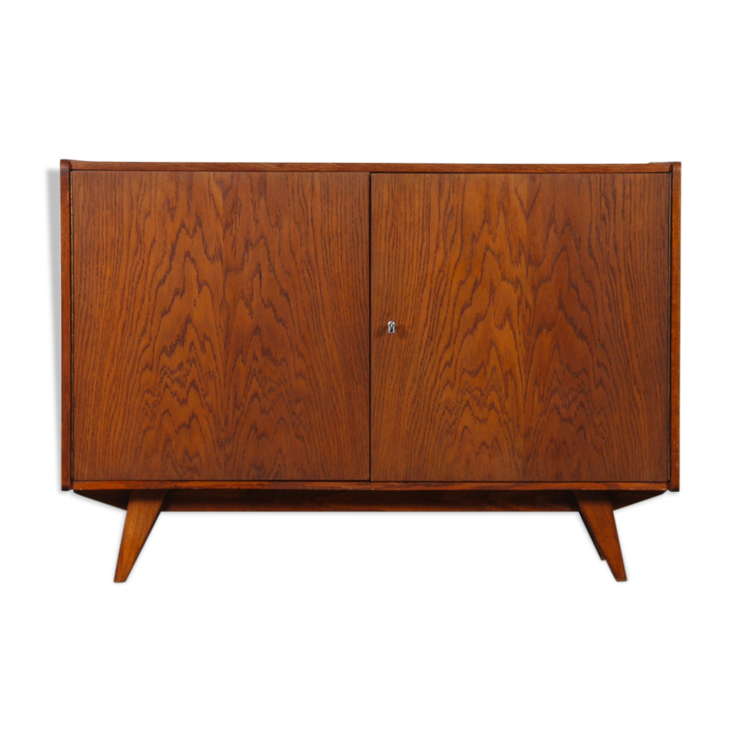 Vintage dark oak chest of drawers by Jiri Jiroutek, model U-450, 1960