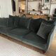 Lazare 5-seater sofa AMPM in cedar green velvet