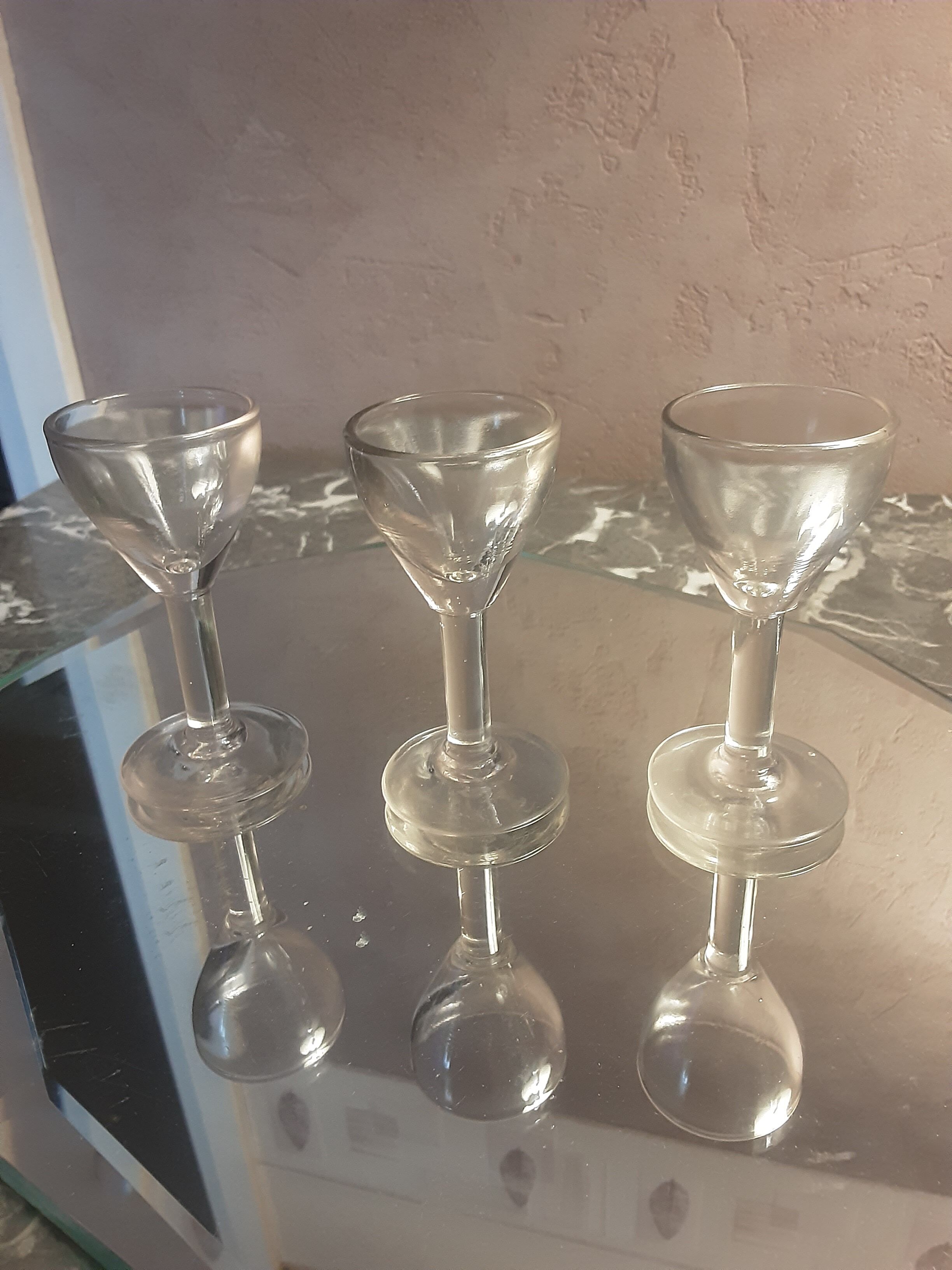 Lot old liquor glasses