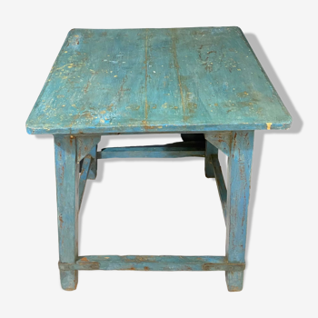 Small blue wooden table