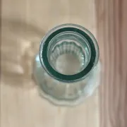 Small ribbed glass soliflore vase in vintage style