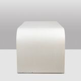 Desk and its cardboard box in white lacquered plywood. 1970s.
