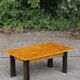 Table basse moderniste années 50 placage loupe d'orme