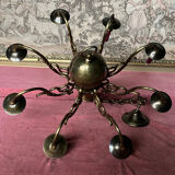 Antique gilded bronze chandelier with 8 lights